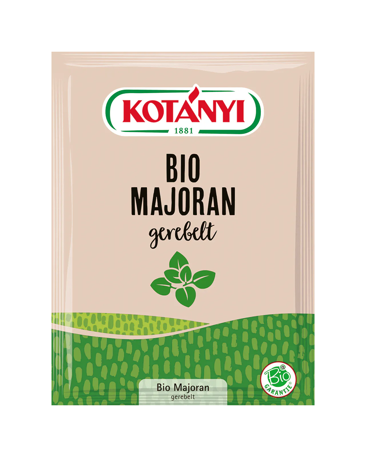 9001414019023 190201 Kotanyi Organic Marjoram Crushed Pouch Pouch At Bio Organic Kraeuter Mono Herbs Mono Fs