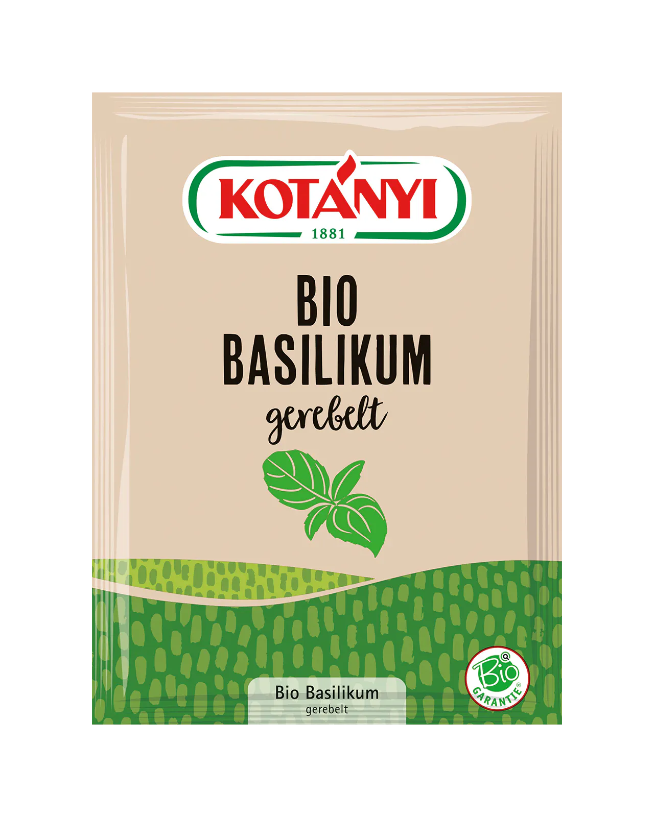 9001414019016 190101 Kotanyi Organic Basil Crushed Pouch Pouch At Bio Organic Kraeuter Mono Herbs Mono Fs