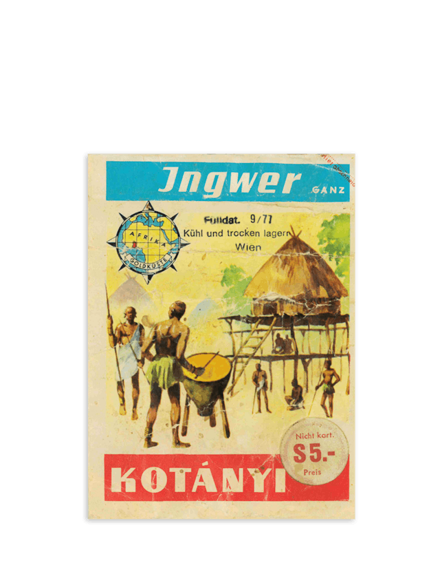 A Kotányi ginger sachet from the 1970s.