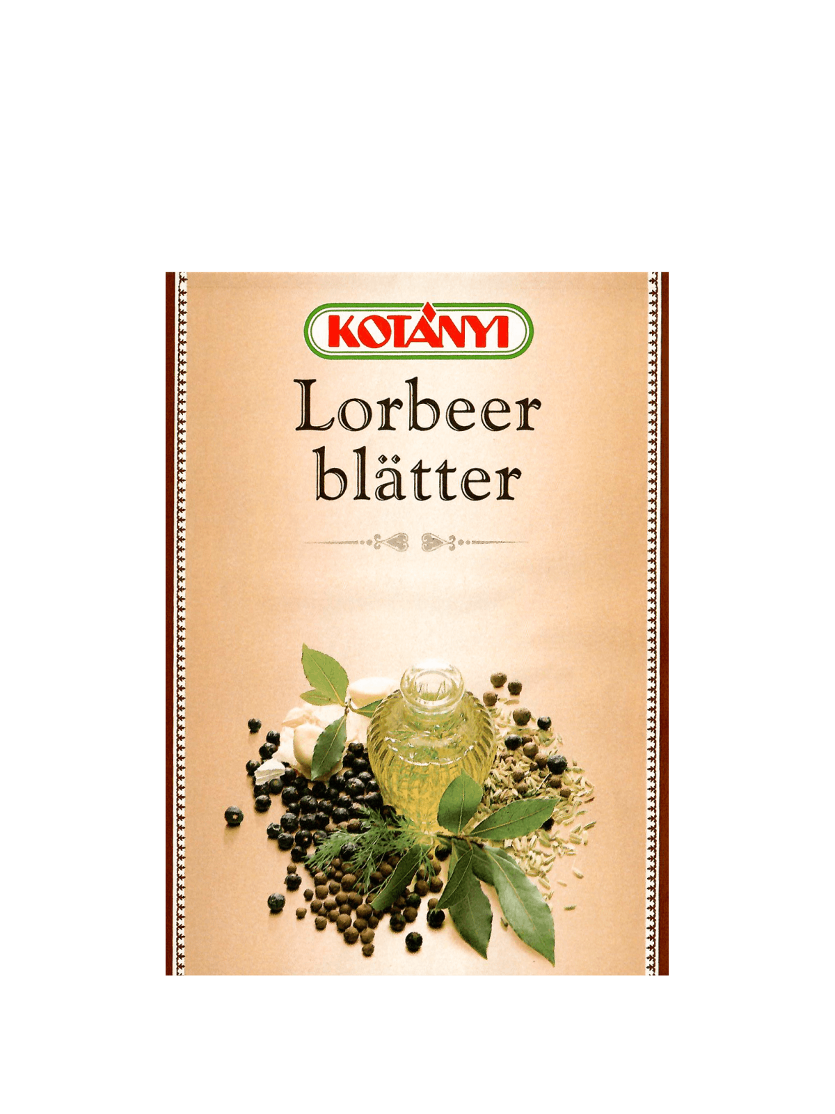 A Kotányi sachet for bay leaves from the 1990s.