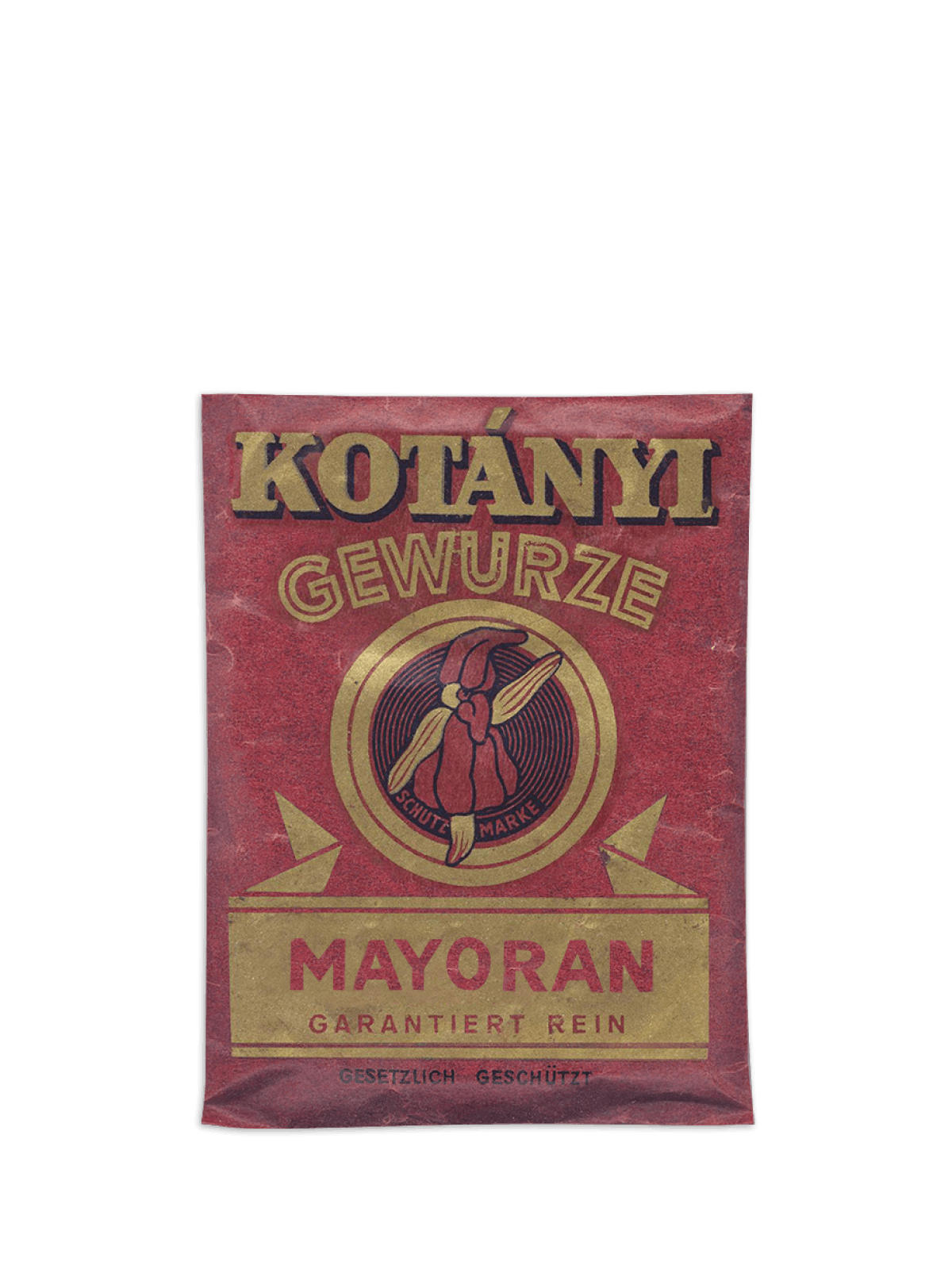 A Kotányi marjoram sachet from the 1950s.