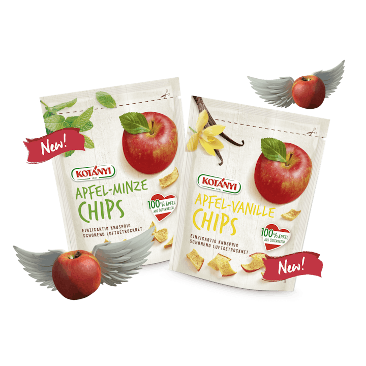Our new Apple Chips spice up your snacktime.