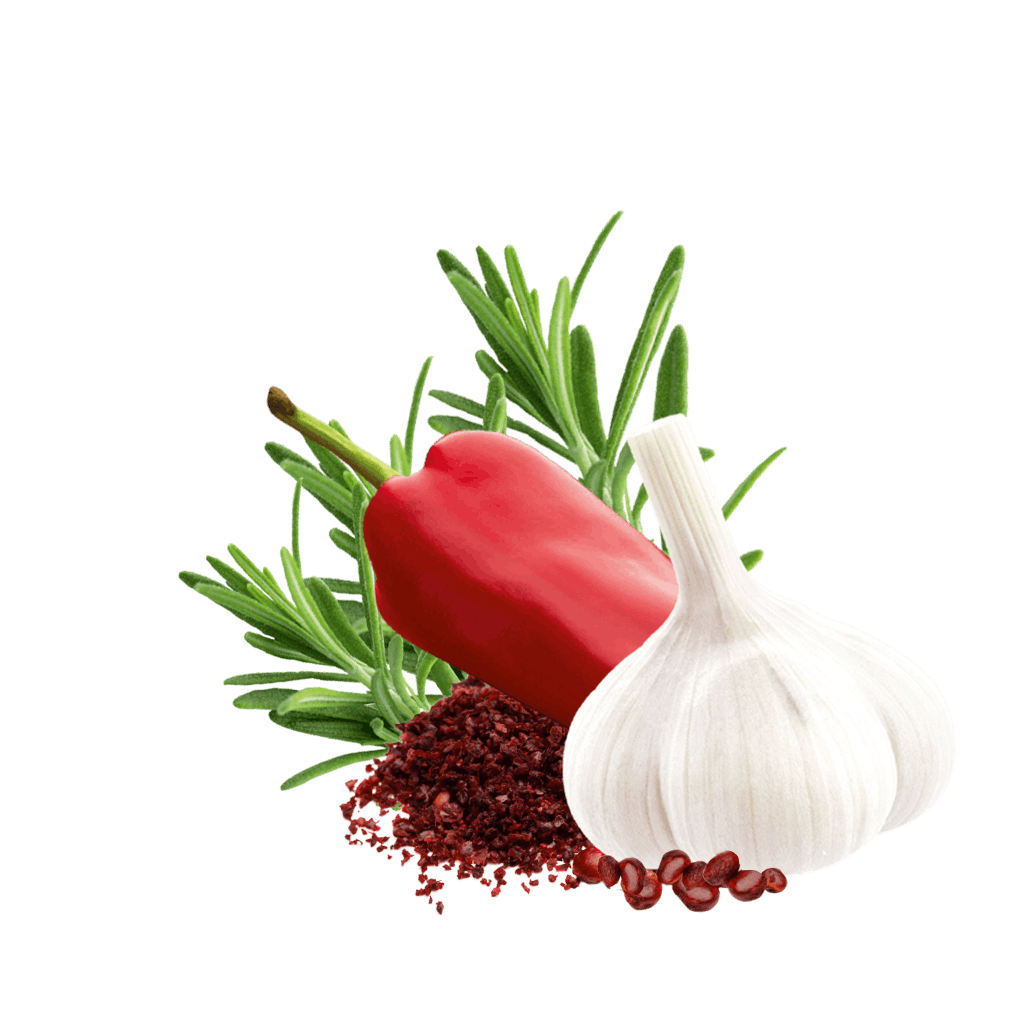 Sumac, garlic, paprika and rosemary