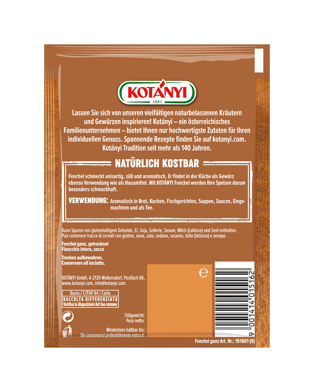 Fennel, Whole | Kotányi