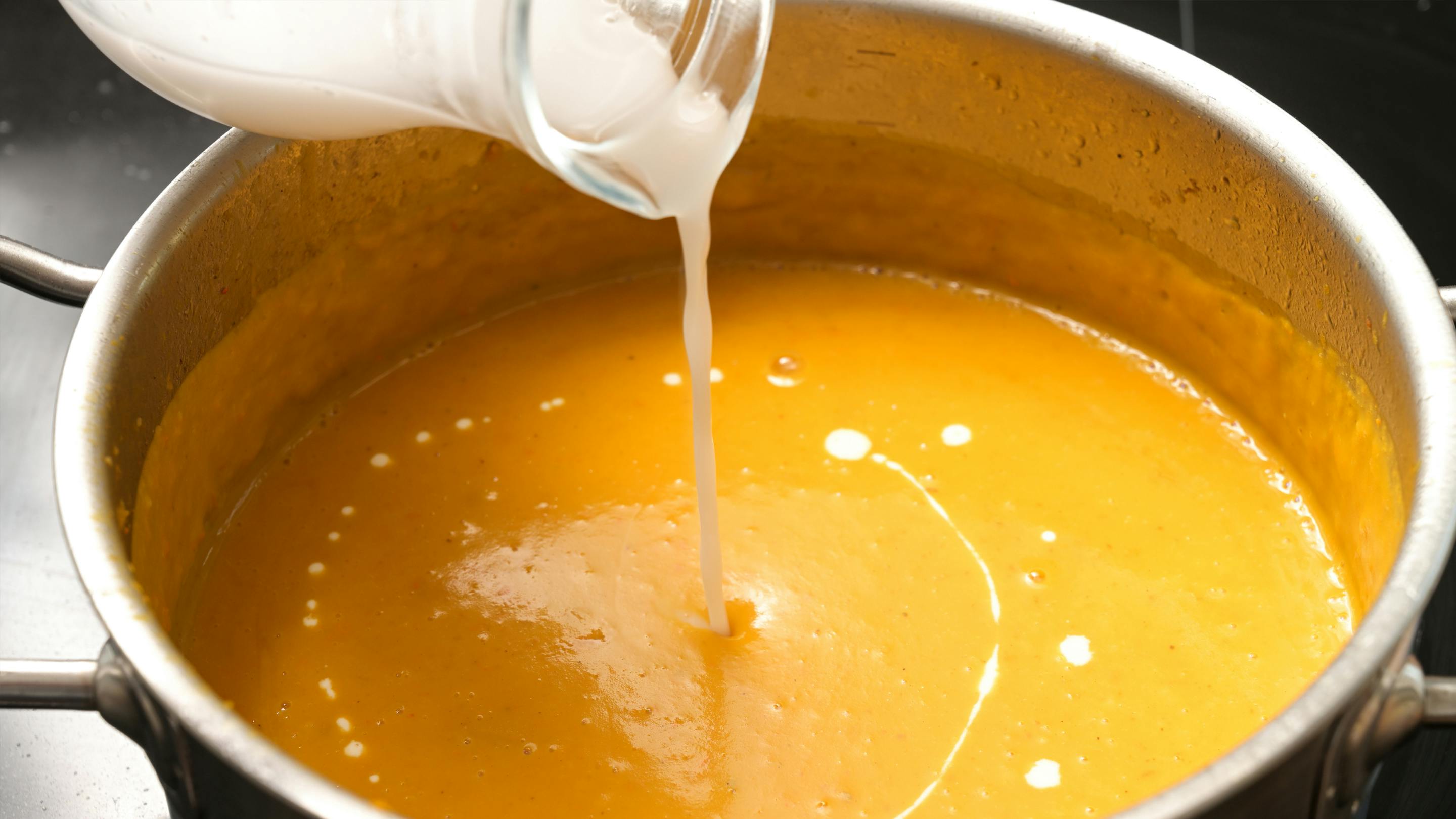 Coconut milk in soup
