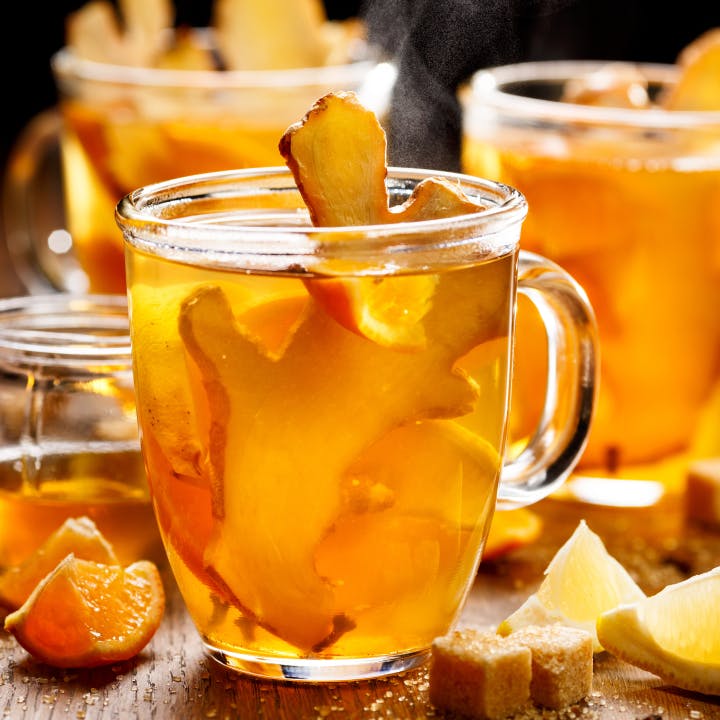 Ginger tea with citrus fruit