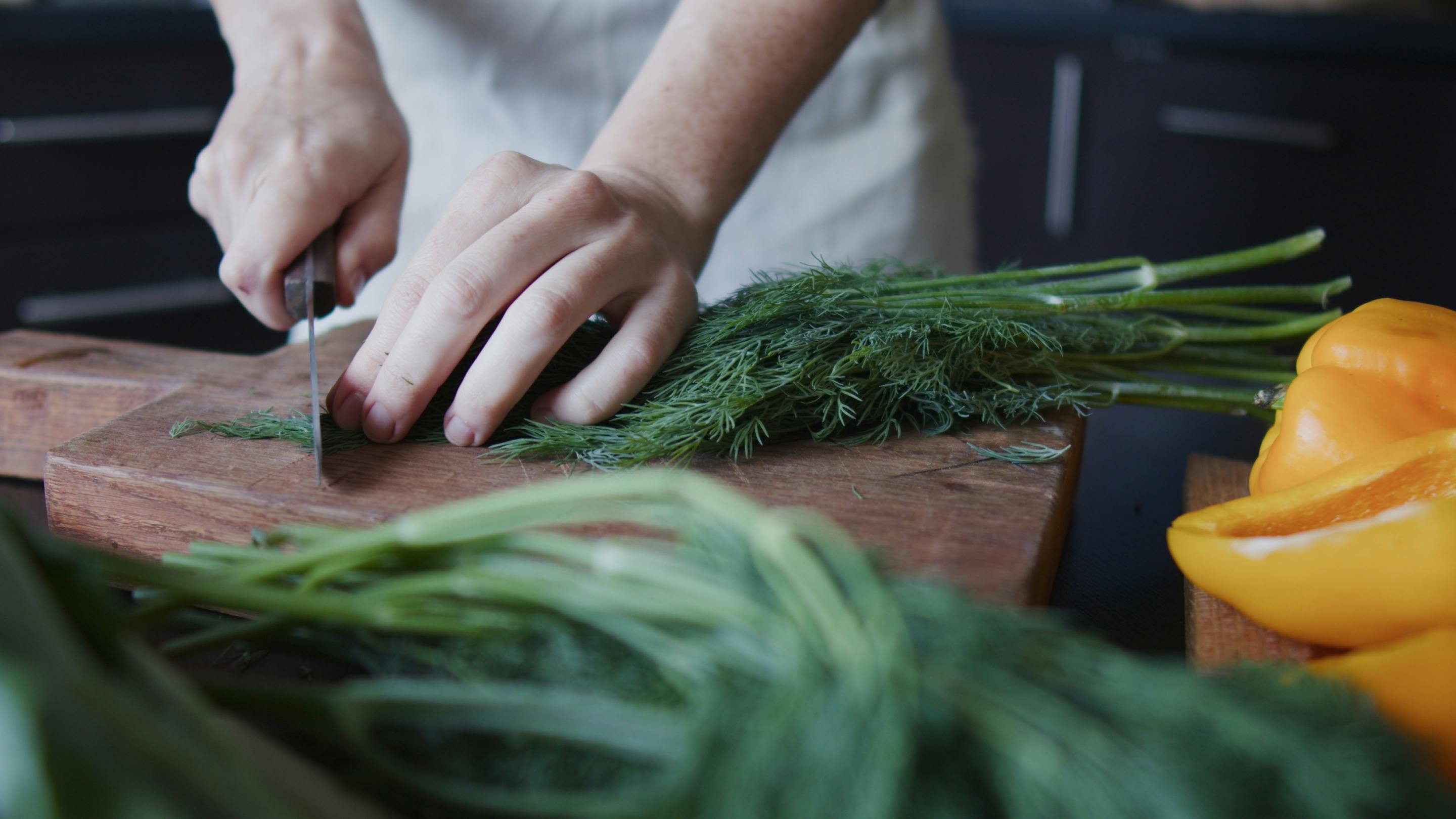 Dill on a cutting board