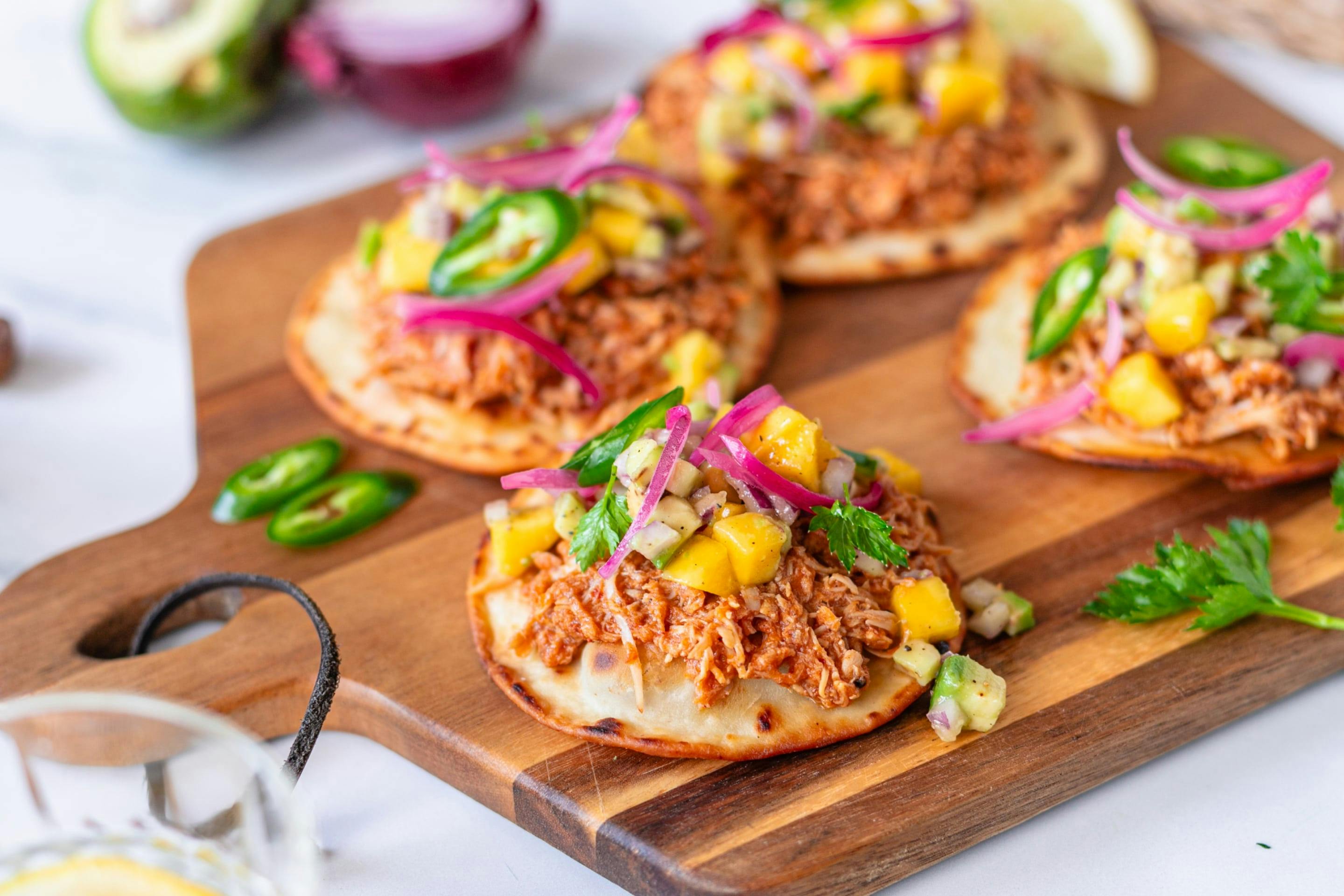 Turkey Tostada With Mango Avocado Salsa Min