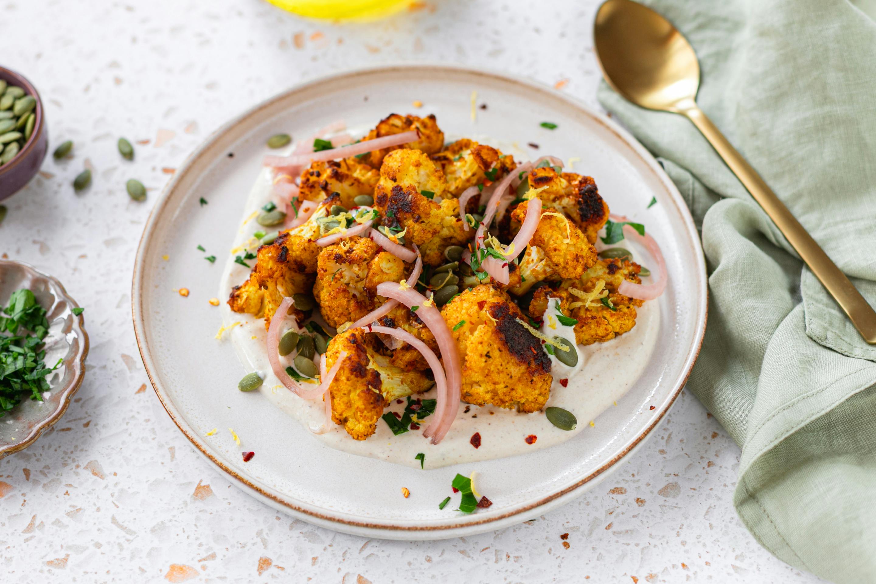 Curry Roasted Cauliflower